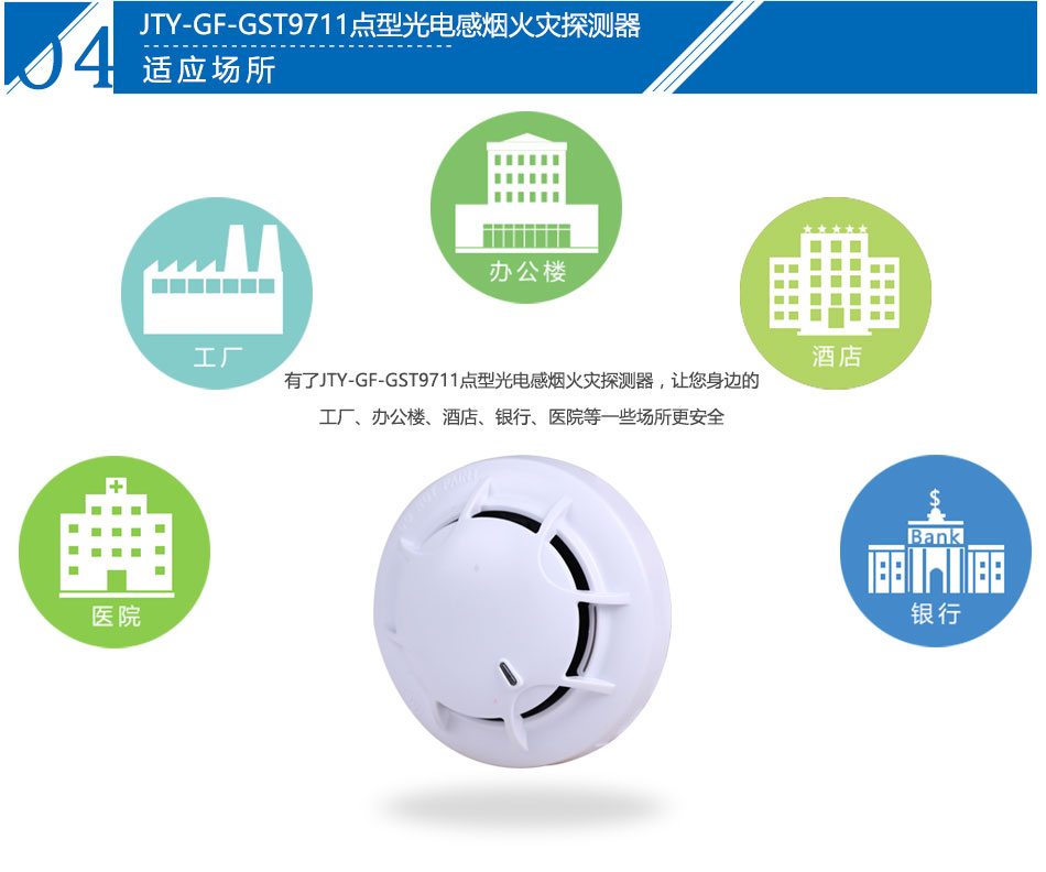 JTY-GF-GST9711點型光電感煙火災探測器產(chǎn)品應(yīng)用場所